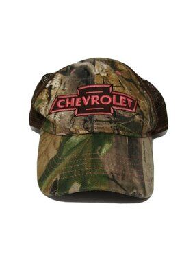 Infinity Headwear RealTree Chevrolet Chevy Camo Strapback Cap Mesh Pink Brown